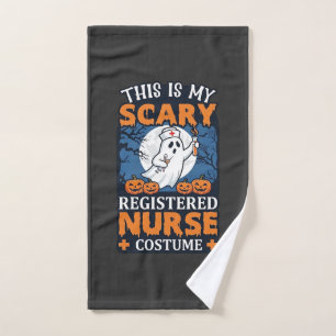 Scary Registered Nurse Costume Ghost Pumpkins Hall Hand Towel