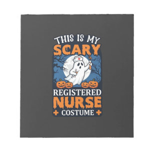 Scary Registered Nurse Costume Ghost Pumpkins Hall Notepad