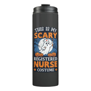 Scary Registered Nurse Costume Ghost Pumpkins Hall Thermal Tumbler