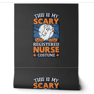 Scary Registered Nurse Costume Ghost Pumpkins Hall Wallpaper