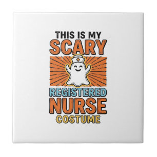 Scary Registered Nurse Costume Halloween Design_1 Ceramic Tile