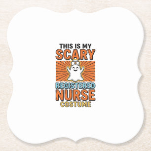 Scary Registered Nurse Costume Halloween Design_1 Paper Coaster