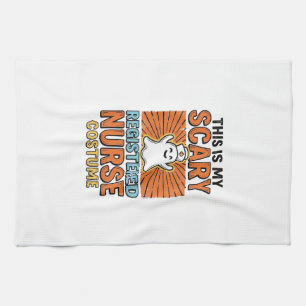 Scary Registered Nurse Costume Halloween Design_1 Tea Towel