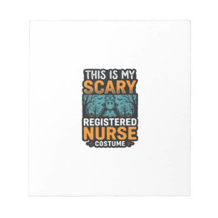Scary Registered Nurse Costume Halloween Shirt Des Notepad