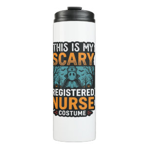 Scary Registered Nurse Costume Halloween Shirt Des Thermal Tumbler