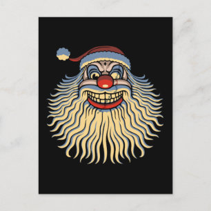 Scary Santa Clown Holiday Postcard