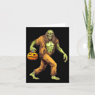 Scary Sasquatch Bigfoot Zombie Carrying Halloween  Card