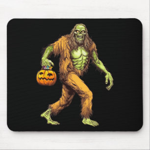 Scary Sasquatch Bigfoot Zombie Carrying Halloween Mouse Pad