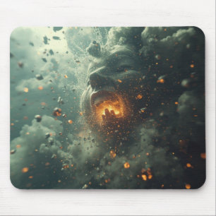 Scary Scene With Person Spewing Hot Lava Into Air Mouse Pad