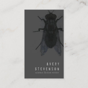Scary Science Fiction Writer Black House Fly Business Card