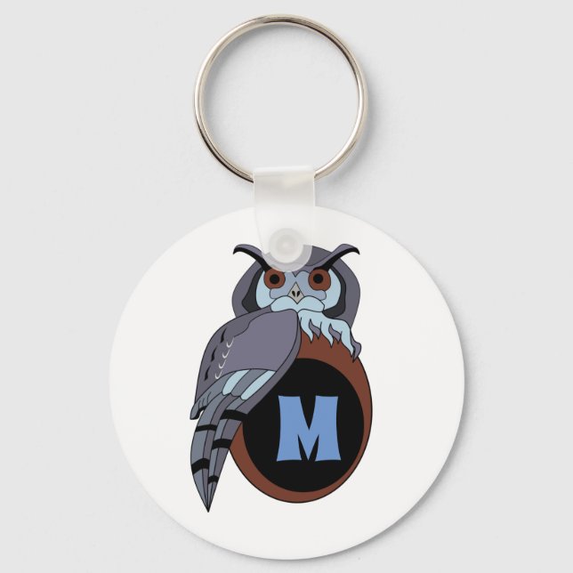 Scary Scop Owl Monogram Key Ring (Front)