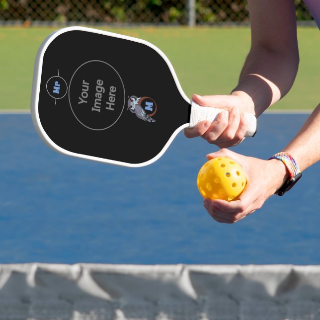 Scary Scop Owl Monogram Pickleball Paddle (Insitu)
