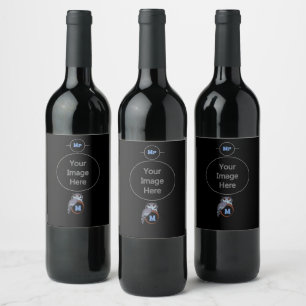 Scary Scop Owl Monogram Wine Label