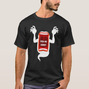 Scary Screaming Ghost Shouting Feed Me Candy For H T-Shirt