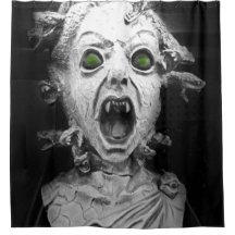 Scary Screaming Medusa, Shower Curtain Art