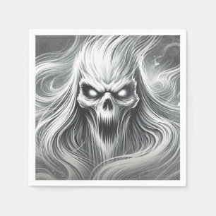 Scary Screaming Poltergeist Ghost Halloween Party Napkin