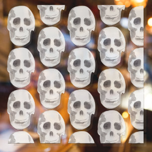 Scary Scull Black & White Pattern Happy Halloween