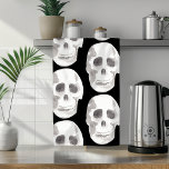 Scary Scull Black & White Pattern|Happy Halloween Tea Towel<br><div class="desc">Scary Scull Black & White Pattern|Happy Halloween</div>