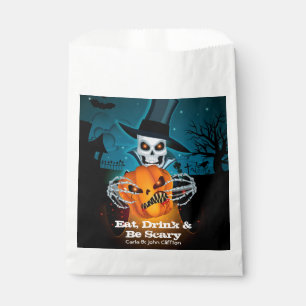 Scary Skeleton and Pumpkin Halloween Favour Bag