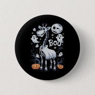 Scary Skeleton Giraffe In Ghosts Halloween  6 Cm Round Badge