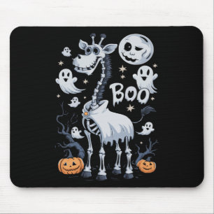 Scary Skeleton Giraffe In Ghosts Halloween Mouse Pad