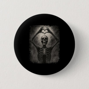 Scary Skeleton Hands Heart Sign Funny Halloween Co 6 Cm Round Badge