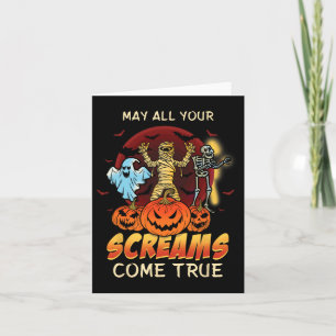 Scary Skeleton Monsters Ghost Funny Lazy Creepy Ha Card