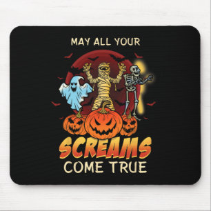 Scary Skeleton Monsters Ghost Funny Lazy Creepy Ha Mouse Pad