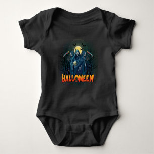Scary Skeleton Night Halloween, My Halloween Mood. Baby Bodysuit