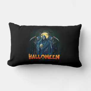 Scary Skeleton Night Halloween, My Halloween Mood. Lumbar Cushion