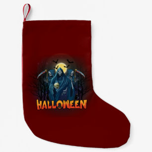 Scary Skeleton Night Halloween, My Halloween Mood. Small Christmas Stocking
