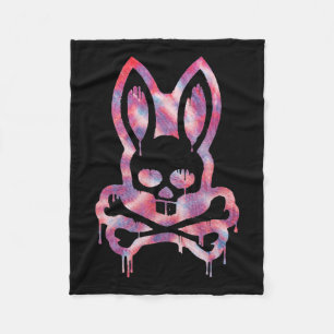 Scary Skull And Crossbones Bad Rabbit Horror Bunny Fleece Blanket