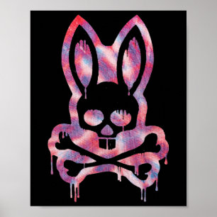 Scary Skull And Crossbones D Rabbit Horror Bunny H Poster
