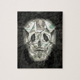 Scary Skull Black Jigsaw Puzzle