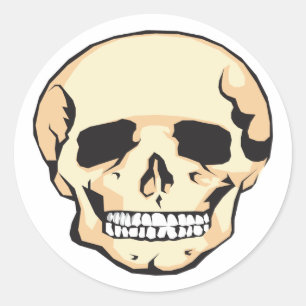 Scary Skull Classic Round Sticker