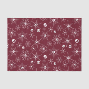 Scary skull Creepmas Christmas Snowflakes red Tissue Paper