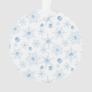 Scary skull Creepmas Christmas Snowflakes white Ornament