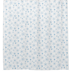 Scary skull Creepmas Christmas Snowflakes white Shower Curtain
