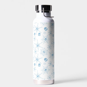 Scary skull Creepmas Christmas Snowflakes white Water Bottle