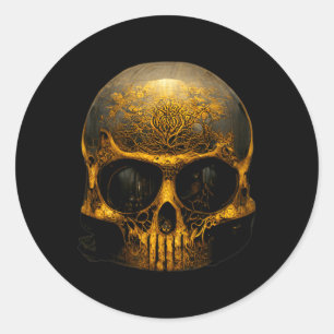 Scary Skull Face For A Creepy Halloween Costume Classic Round Sticker