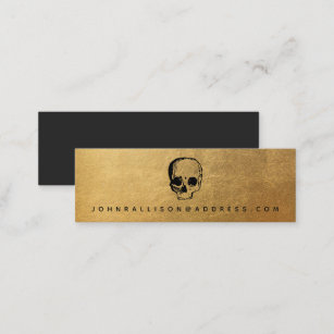 Scary Skull Gold  Business Card