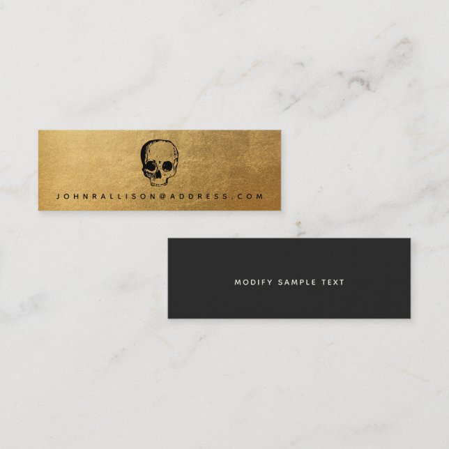 Scary Skull Gold  Business Card (Front/Back)