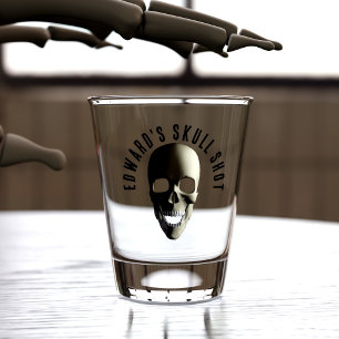 Scary Skull Halloween Personalised Shot Glass