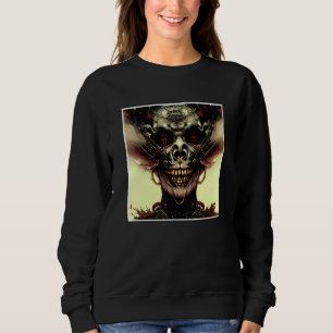 Scary Skull Horror Nightmare Creepy Face Unique Di Sweatshirt