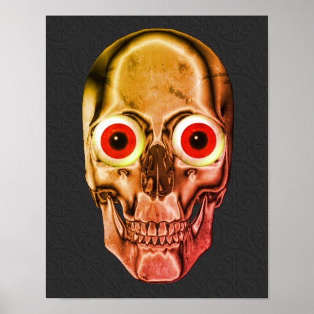 Scary Skull Red Eyeballs  Poster (Front)