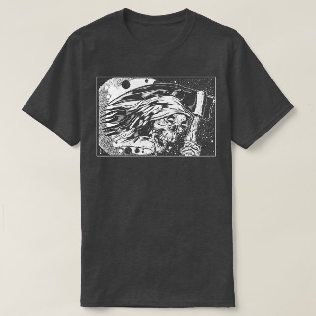 Scary skull wand wizard Classic TShirt (Design Front)