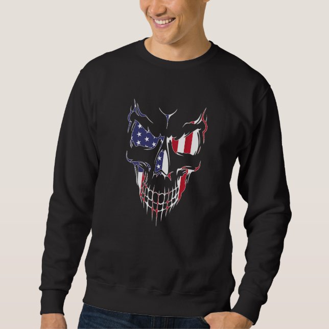 Scary Skulls Nightmares Monsters Horror Halloween Sweatshirt (Front)