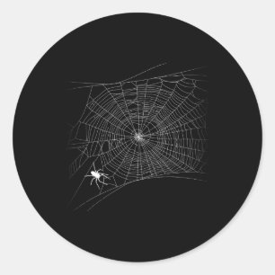 Scary Spider Web - Black Widow Halloween Classic Round Sticker