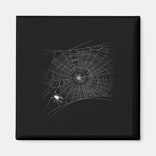 Scary Spider Web - Black Widow Halloween  Magnet (Front)