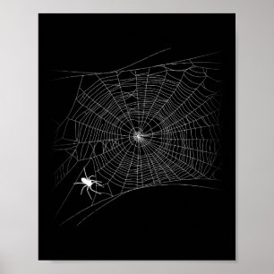 Scary Spider Web - Black Widow Halloween  Poster